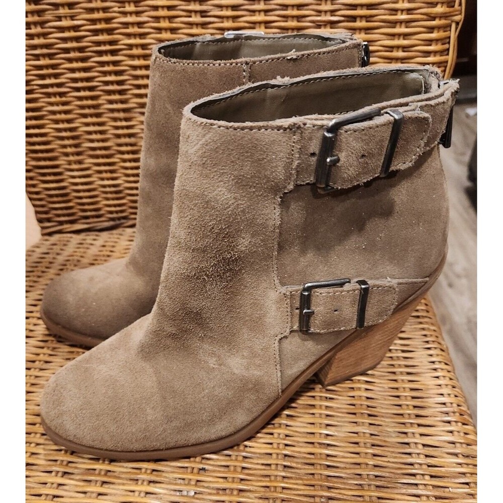 Lucky Brand Boots Womens 9.5 Leather Suede Booties Emmerlee Country Western 2.5"